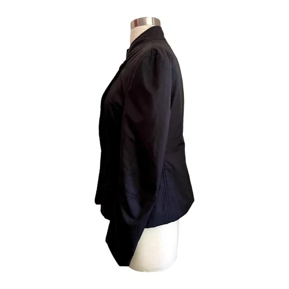 Armani Collezioni Black Asymmetric Close Blazer Jacket Italian Size 40 US 4 EUC - Picture 3 of 9